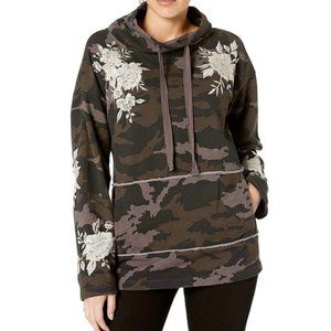 Johnny Was Embroidered French Terry Camo Sweatshirt Petite Medium